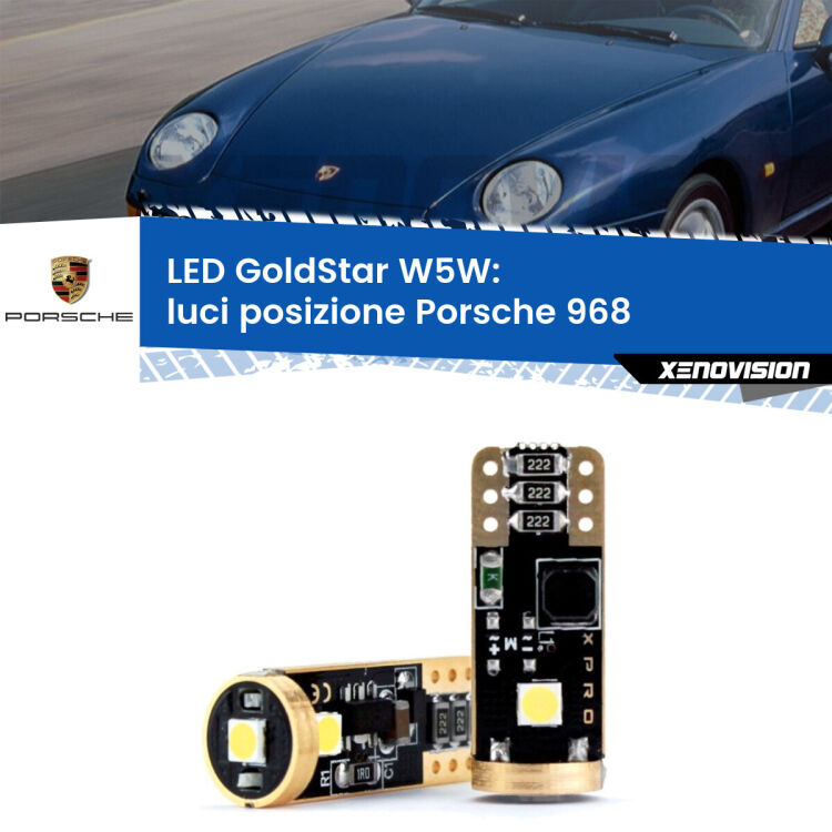 <strong>Luci posizione LED Porsche 968</strong>  1991-1995: ottima luminosità a 360 gradi. Si inseriscono ovunque. Canbus, Top Quality.