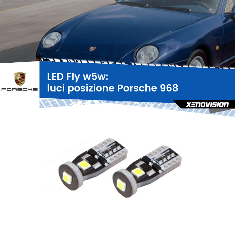 <strong>luci posizione LED per Porsche 968</strong>  1991-1995. Coppia lampadine <strong>w5w</strong> Canbus compatte modello Fly Xenovision.