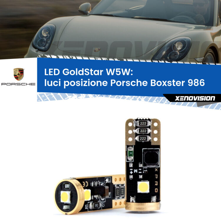 <strong>Luci posizione LED Porsche Boxster</strong> 986 1996-2004: ottima luminosità a 360 gradi. Si inseriscono ovunque. Canbus, Top Quality.