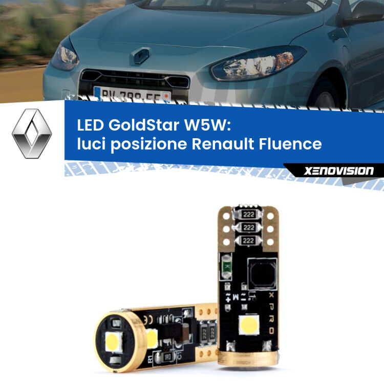 <strong>Luci posizione LED Renault Fluence</strong>  2010-2015: ottima luminosità a 360 gradi. Si inseriscono ovunque. Canbus, Top Quality.