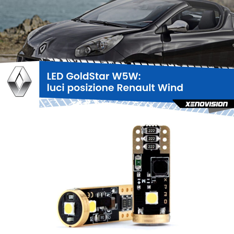 <strong>Luci posizione LED Renault Wind</strong>  2010-2013: ottima luminosità a 360 gradi. Si inseriscono ovunque. Canbus, Top Quality.