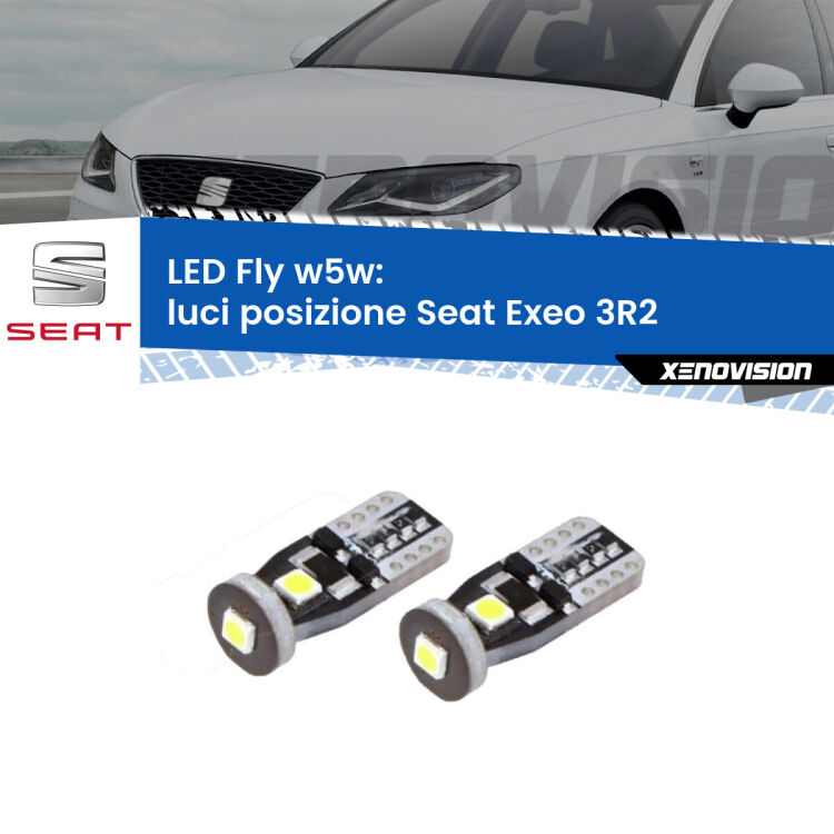 <strong>luci posizione LED per Seat Exeo</strong> 3R2 2008-2013. Coppia lampadine <strong>w5w</strong> Canbus compatte modello Fly Xenovision.