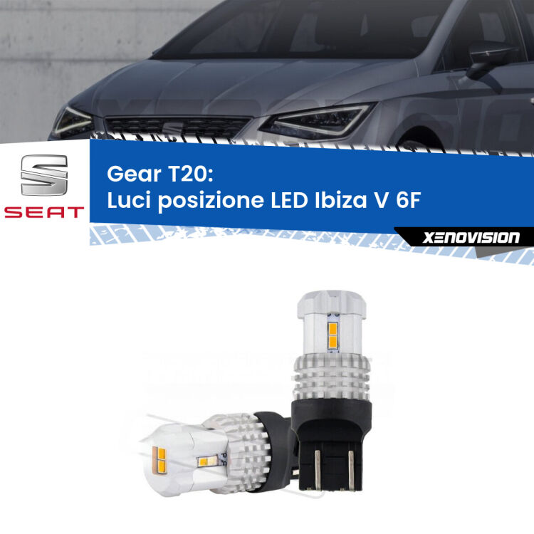 <strong>LED T20 </strong><strong>Luci posizione</strong> <strong>Seat</strong> <strong>Ibiza V </strong>(6F) 2017in poi. Coppia LED effetto Stealth, ottima resa in ogni direzione, Qualità Massima.