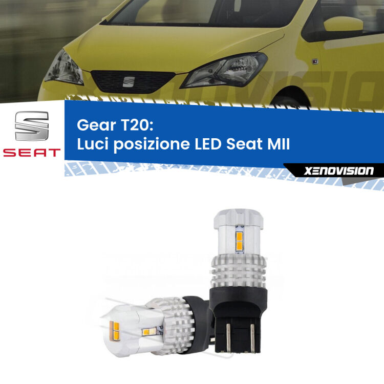 <strong>LED T20 </strong><strong>Luci posizione</strong> <strong>Seat</strong> <strong>MII </strong> 2011-2021. Coppia LED effetto Stealth, ottima resa in ogni direzione, Qualità Massima.