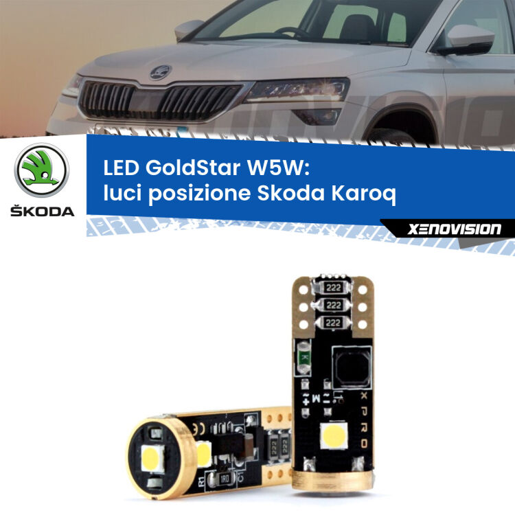 <strong>Luci posizione LED Skoda Karoq</strong>  2017in poi: ottima luminosità a 360 gradi. Si inseriscono ovunque. Canbus, Top Quality.