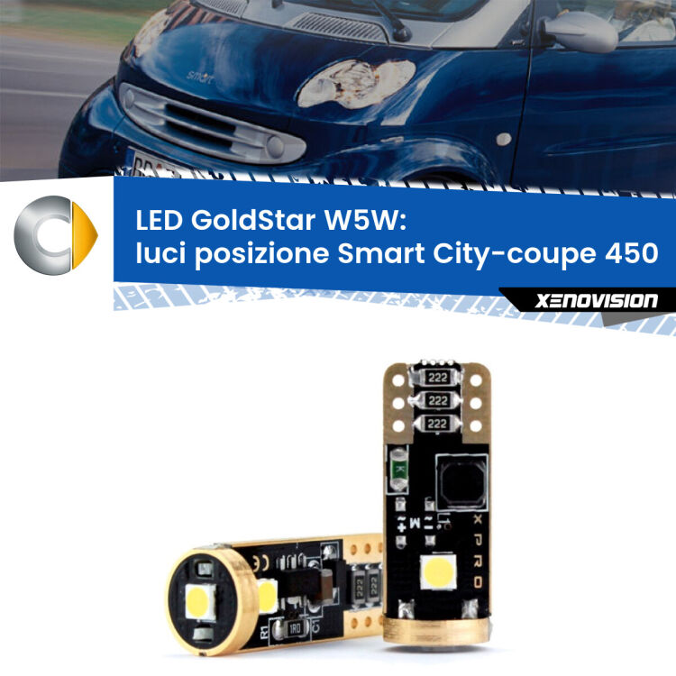 <strong>Luci posizione LED Smart City-coupe</strong> 450 1998-2004: ottima luminosità a 360 gradi. Si inseriscono ovunque. Canbus, Top Quality.