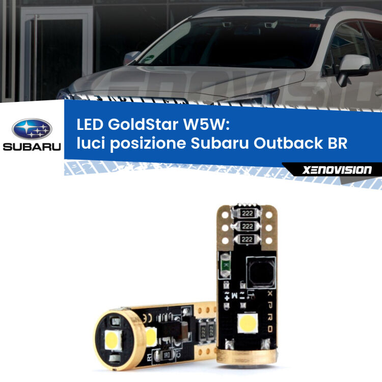 <strong>Luci posizione LED Subaru Outback</strong> BR 2009-2014: ottima luminosità a 360 gradi. Si inseriscono ovunque. Canbus, Top Quality.