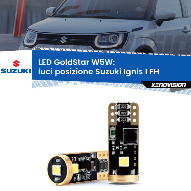 <strong>Luci posizione LED Suzuki Ignis I</strong> FH 2000-2005: ottima luminosità a 360 gradi. Si inseriscono ovunque. Canbus, Top Quality.