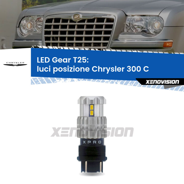 <strong>Luci posizione LED per Chrysler 300 C</strong>  2004-2012. Lampada <strong>T25</strong> 6000k modello Gear.