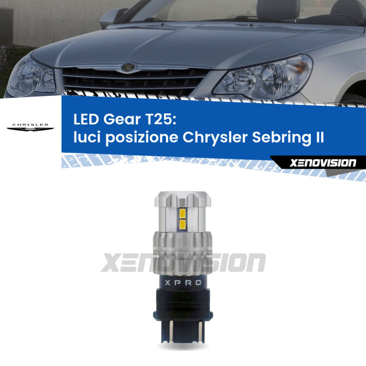 <strong>Luci posizione LED per Chrysler Sebring</strong> II 2007-2010. Lampada <strong>T25</strong> 6000k modello Gear.