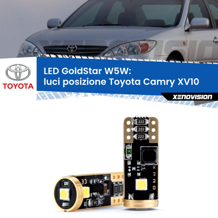 <strong>Luci posizione LED Toyota Camry</strong> XV10 1991-1996: ottima luminosità a 360 gradi. Si inseriscono ovunque. Canbus, Top Quality.