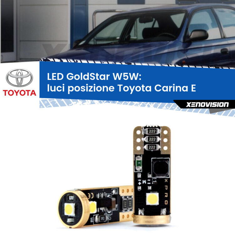 <strong>Luci posizione LED Toyota Carina E</strong>  1992-1997: ottima luminosità a 360 gradi. Si inseriscono ovunque. Canbus, Top Quality.