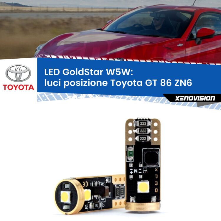 <strong>Luci posizione LED Toyota GT 86</strong> ZN6 2012-2020: ottima luminosità a 360 gradi. Si inseriscono ovunque. Canbus, Top Quality.