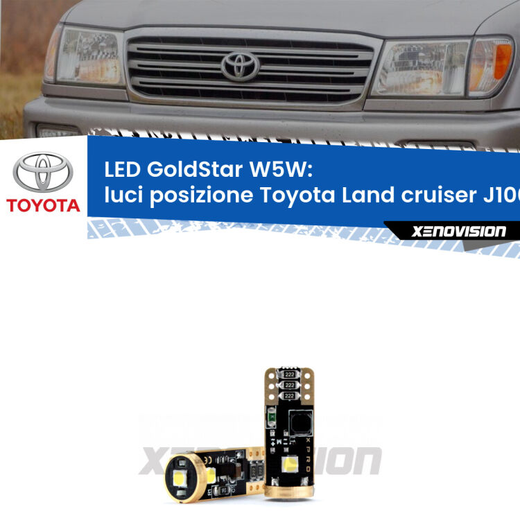 <strong>Luci posizione LED Toyota Land cruiser</strong> J100 1998-2007: ottima luminosità a 360 gradi. Si inseriscono ovunque. Canbus, Top Quality.