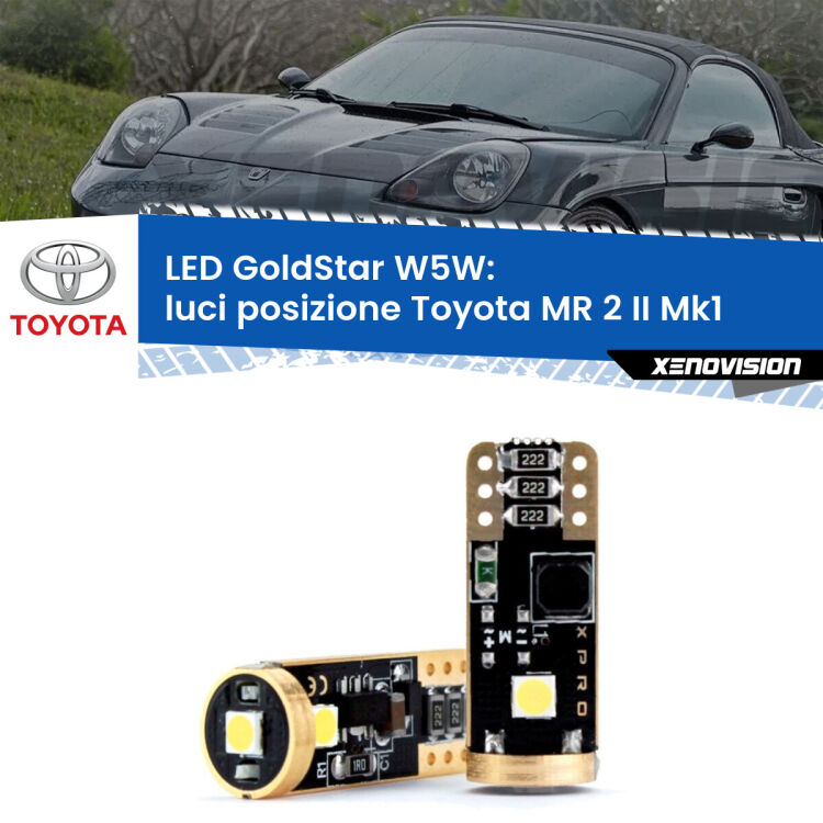 <strong>Luci posizione LED Toyota MR 2 II</strong> Mk1 1989-2000: ottima luminosità a 360 gradi. Si inseriscono ovunque. Canbus, Top Quality.