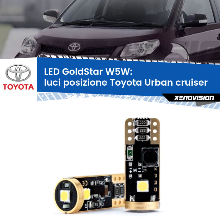 <strong>Luci posizione LED Toyota Urban cruiser</strong>  2007-2016: ottima luminosità a 360 gradi. Si inseriscono ovunque. Canbus, Top Quality.