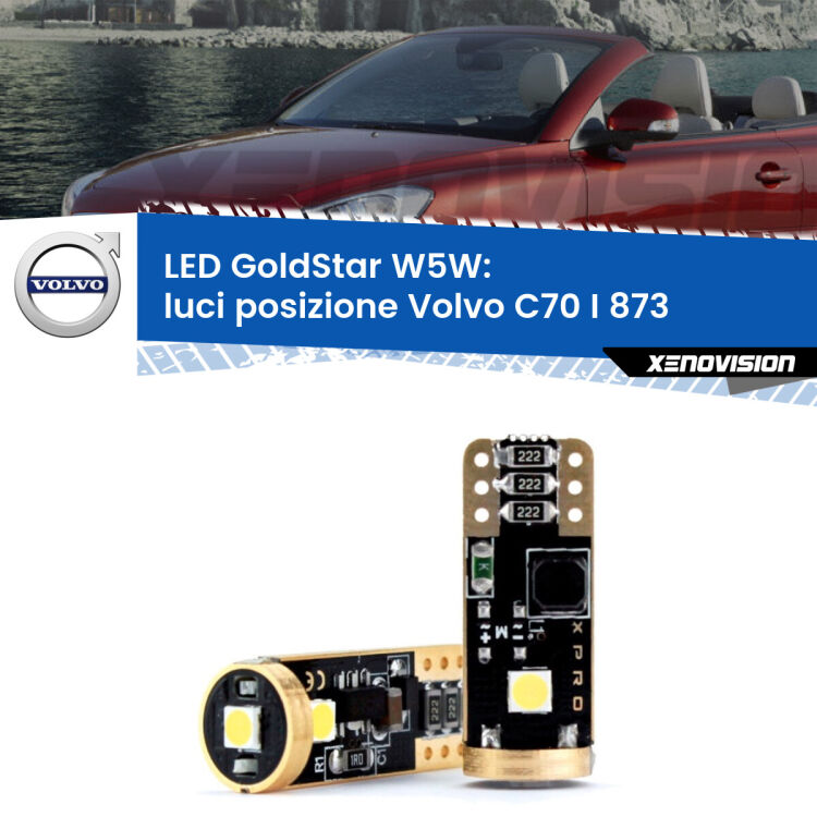 <strong>Luci posizione LED Volvo C70 I</strong> 873 1998-2005: ottima luminosità a 360 gradi. Si inseriscono ovunque. Canbus, Top Quality.