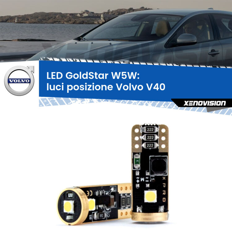 <strong>Luci posizione LED Volvo V40</strong>  2012-2015: ottima luminosità a 360 gradi. Si inseriscono ovunque. Canbus, Top Quality.