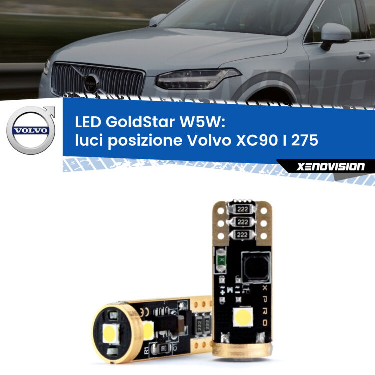 <strong>Luci posizione LED Volvo XC90 I</strong> 275 2002-2014: ottima luminosità a 360 gradi. Si inseriscono ovunque. Canbus, Top Quality.