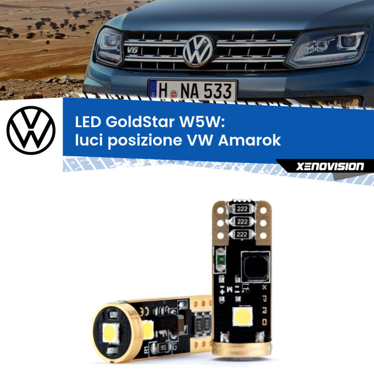 <strong>Luci posizione LED VW Amarok</strong>  2010-2016: ottima luminosità a 360 gradi. Si inseriscono ovunque. Canbus, Top Quality.