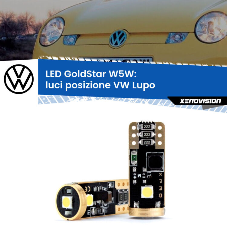 <strong>Luci posizione LED VW Lupo</strong>  1988-2005: ottima luminosità a 360 gradi. Si inseriscono ovunque. Canbus, Top Quality.