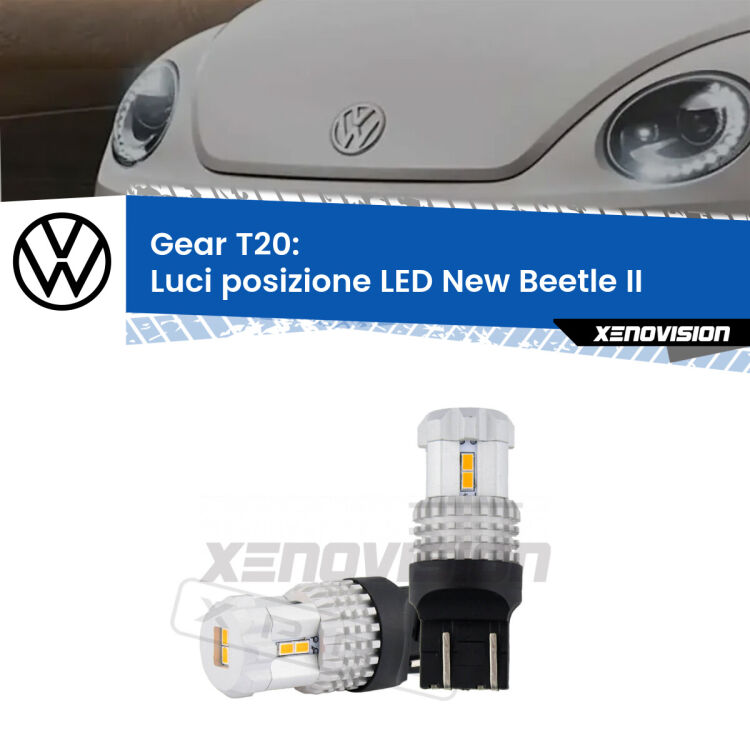 <strong>LED T20 </strong><strong>Luci posizione</strong> <strong>VW</strong> <strong>New Beetle </strong>(II) 2011-2019. Coppia LED effetto Stealth, ottima resa in ogni direzione, Qualità Massima.