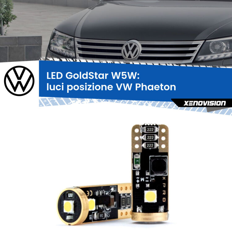 <strong>Luci posizione LED VW Phaeton</strong>  2002-2016: ottima luminosità a 360 gradi. Si inseriscono ovunque. Canbus, Top Quality.