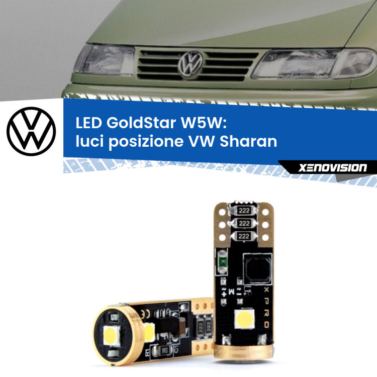 <strong>Luci posizione LED VW Sharan</strong>  1995-2010: ottima luminosità a 360 gradi. Si inseriscono ovunque. Canbus, Top Quality.