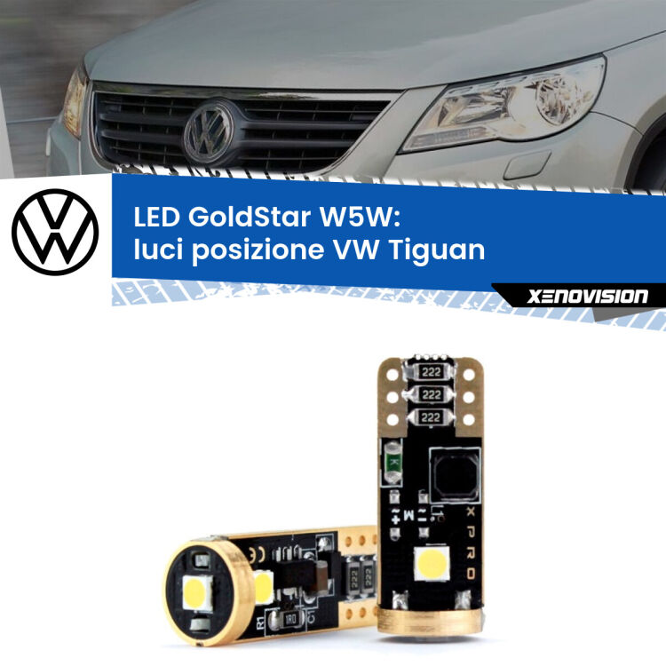 <strong>Luci posizione LED VW Tiguan</strong>  2007-2011: ottima luminosità a 360 gradi. Si inseriscono ovunque. Canbus, Top Quality.