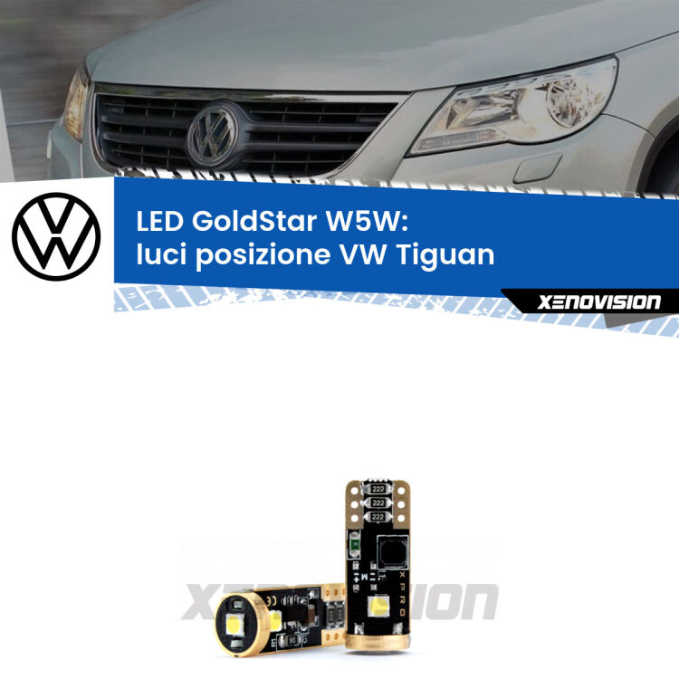 <strong>Luci posizione LED VW Tiguan</strong>  2007-2011: ottima luminosità a 360 gradi. Si inseriscono ovunque. Canbus, Top Quality.