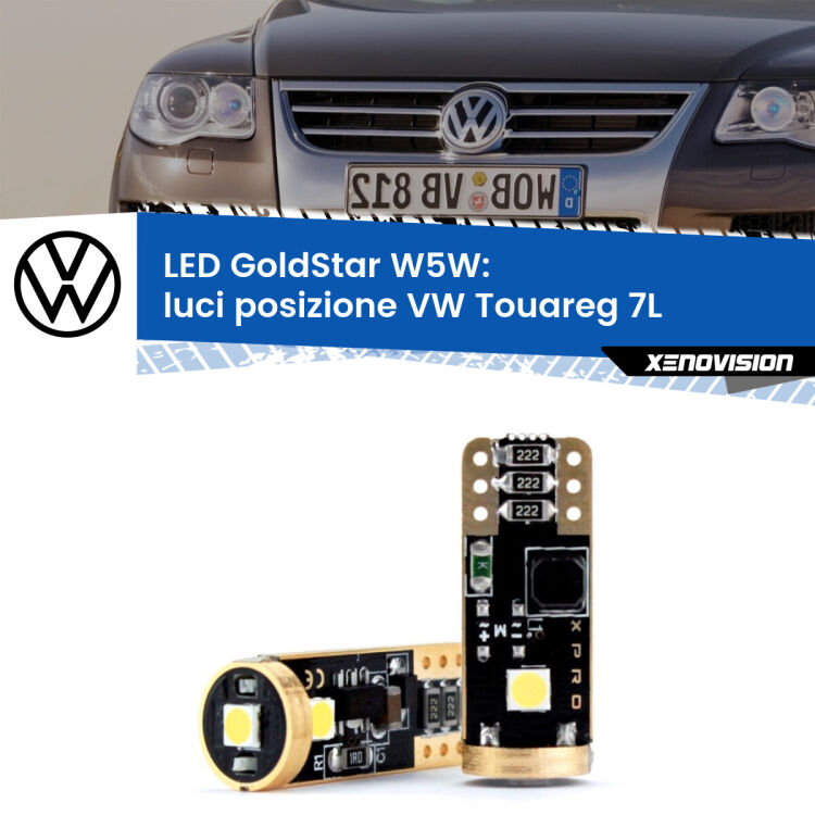 <strong>Luci posizione LED VW Touareg</strong> 7L 2002-2010: ottima luminosità a 360 gradi. Si inseriscono ovunque. Canbus, Top Quality.