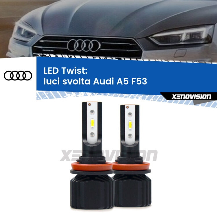 <strong>Kit luci svolta LED</strong> per <strong>Audi A5</strong> F53 2016 - 2020. Compatte, impermeabili, senza ventola: praticamente indistruttibili. Top Quality.