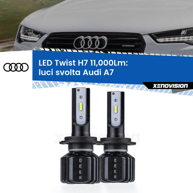 FINE SERIE: NO GARANZIA <strong>Kit luci svolta LED</strong> H7 per <strong>Audi A7</strong>  2010 - 2018. Compatte, impermeabili, senza ventola: praticamente indistruttibili. Top Quality.