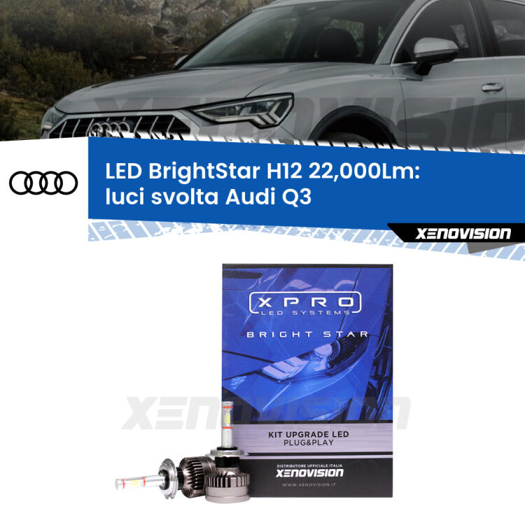 FINE SERIE: NO GARANZIA <strong>Kit LED luci svolta per Audi Q3</strong>  2011 - 2018. </strong>Coppia lampade Canbus H11 Brightstar da 22,000 Lumen. Qualità Massima.