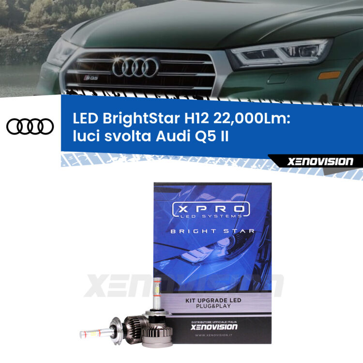 FINE SERIE: NO GARANZIA <strong>Kit LED luci svolta per Audi Q5</strong> II 2018 in poi. </strong>Coppia lampade Canbus H11 Brightstar da 22,000 Lumen. Qualità Massima.