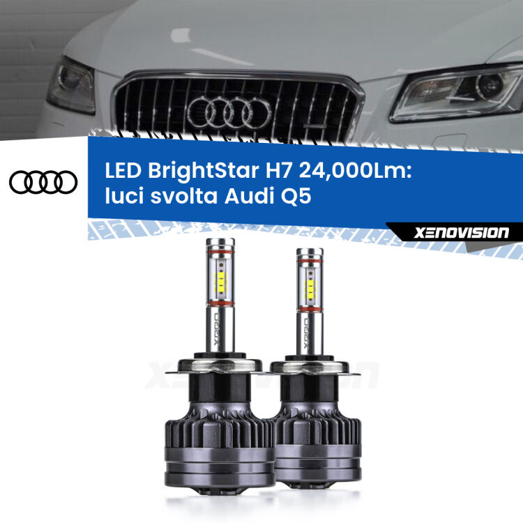 <strong>Kit LED luci svolta per Audi Q5</strong>  2008 - 2017. </strong>Include due lampade Canbus H7 Brightstar da 24,000 Lumen. Qualità Massima.