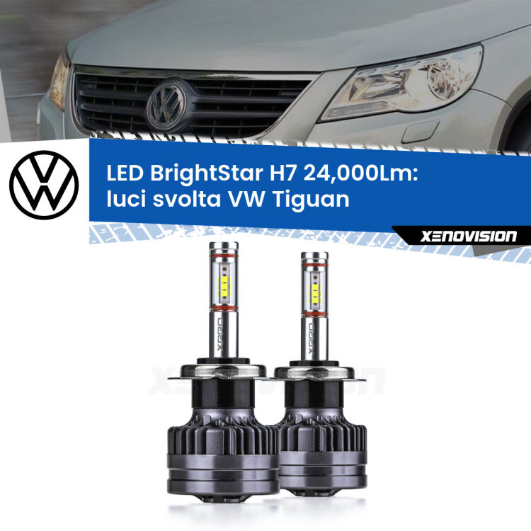 <strong>Kit LED luci svolta per VW Tiguan</strong>  2007 - 2018. </strong>Include due lampade Canbus H7 Brightstar da 24,000 Lumen. Qualità Massima.