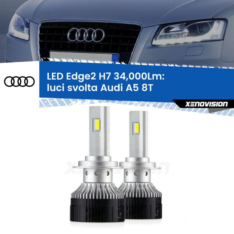 <strong>Kit luci svolta LED per Audi A5</strong> 8T 2007 - 2017.</strong>.Coppia lampade <strong>H7</strong> modello Edge v3.0 di Xenovision.