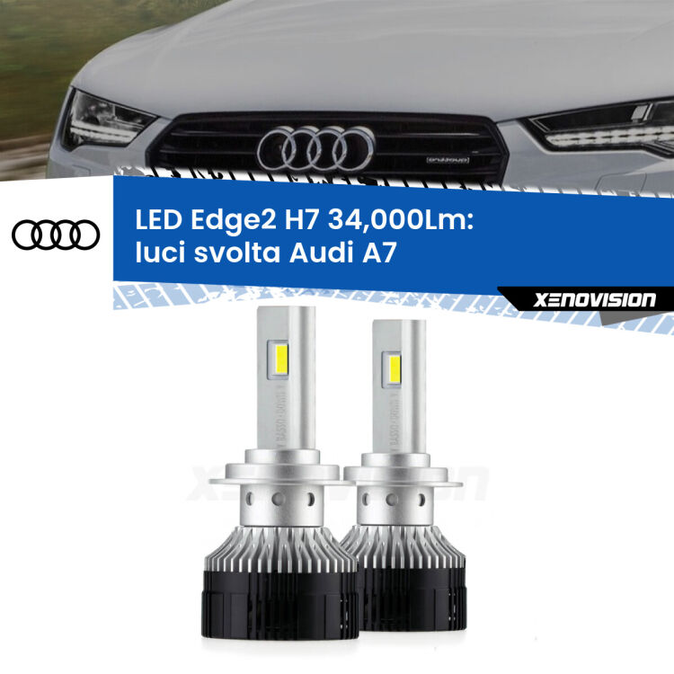 <strong>Kit luci svolta LED per Audi A7</strong>  2010 - 2018.</strong>.Coppia lampade <strong>H7</strong> modello Edge v3.0 di Xenovision.