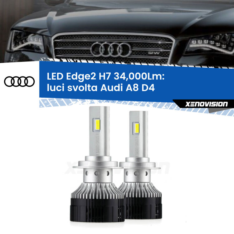 <strong>Kit luci svolta LED per Audi A8</strong> D4 2009 - 2018.</strong>.Coppia lampade <strong>H7</strong> modello Edge v3.0 di Xenovision.