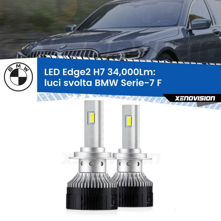 <strong>Kit luci svolta LED per BMW Serie-7</strong> F 2012 - 2015.</strong>.Coppia lampade <strong>H7</strong> modello Edge v3.0 di Xenovision.