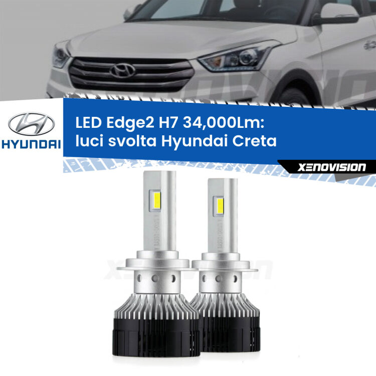 <strong>Kit luci svolta LED per Hyundai Creta</strong>  2019 in poi.</strong>.Coppia lampade <strong>H7</strong> modello Edge v3.0 di Xenovision.