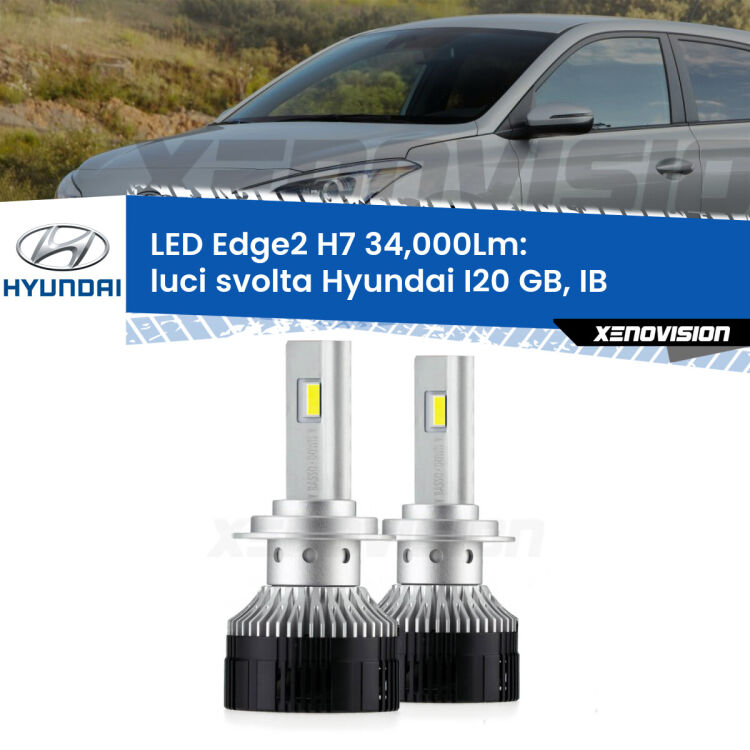 <strong>Kit luci svolta LED per Hyundai I20</strong> GB, IB 2014 in poi.</strong>.Coppia lampade <strong>H7</strong> modello Edge v3.0 di Xenovision.