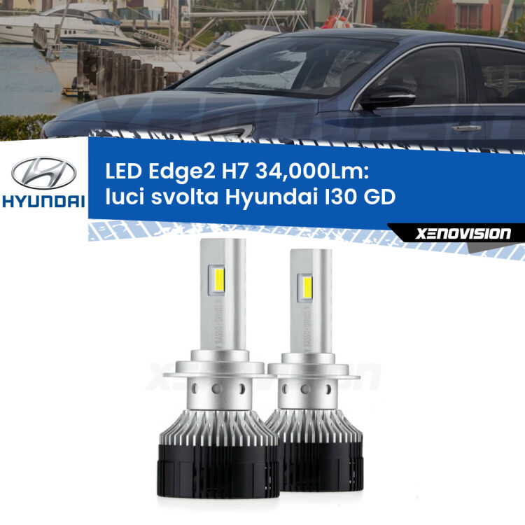 <strong>Kit luci svolta LED per Hyundai I30</strong> GD 2011 - 2017.</strong>.Coppia lampade <strong>H7</strong> modello Edge v3.0 di Xenovision.