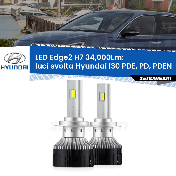 <strong>Kit luci svolta LED per Hyundai I30</strong> PDE, PD, PDEN 2016 in poi.</strong>.Coppia lampade <strong>H7</strong> modello Edge v3.0 di Xenovision.