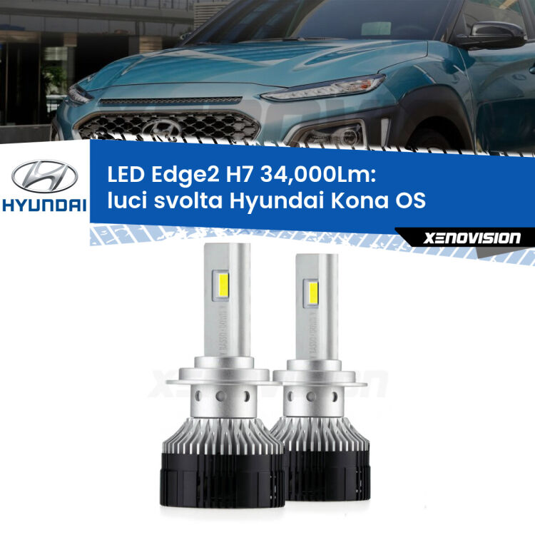 <strong>Kit luci svolta LED per Hyundai Kona</strong> OS 2017 in poi.</strong>.Coppia lampade <strong>H7</strong> modello Edge v3.0 di Xenovision.