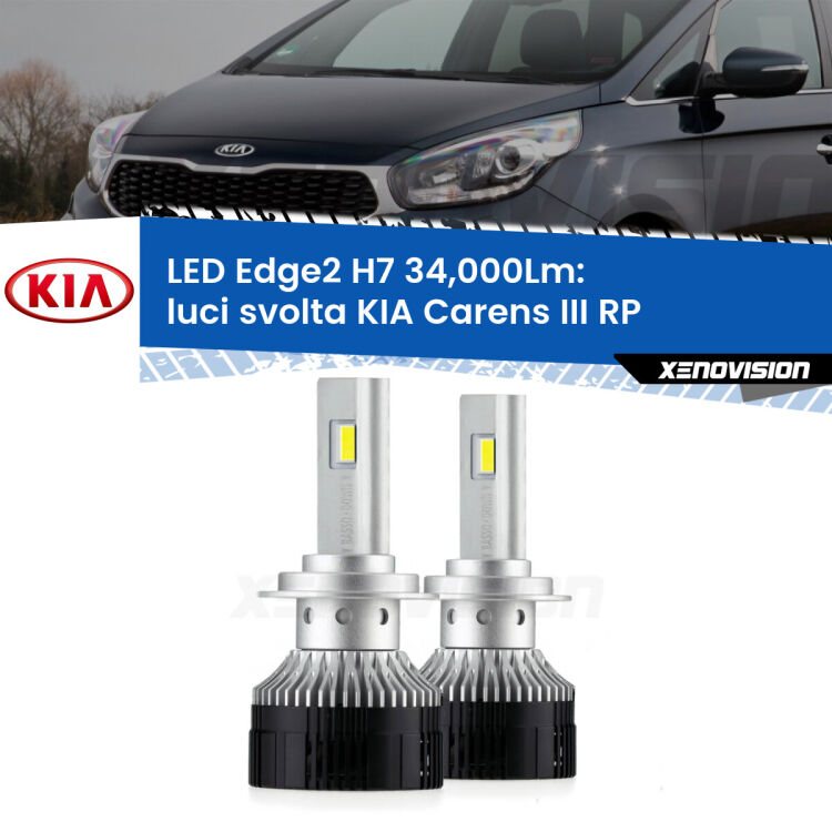 <strong>Kit luci svolta LED per KIA Carens III</strong> RP 2012 - 2021.</strong>.Coppia lampade <strong>H7</strong> modello Edge v3.0 di Xenovision.