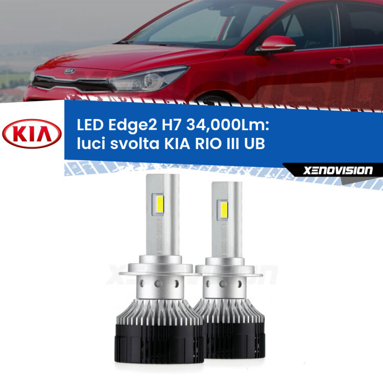 <strong>Kit luci svolta LED per KIA RIO III</strong> UB 2011 - 2016.</strong>.Coppia lampade <strong>H7</strong> modello Edge v3.0 di Xenovision.