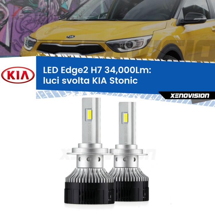 <strong>Kit luci svolta LED per KIA Stonic</strong>  2017 in poi.</strong>.Coppia lampade <strong>H7</strong> modello Edge v3.0 di Xenovision.