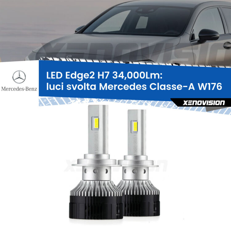 <strong>Kit luci svolta LED per Mercedes Classe-A</strong> W176 2012 - 2018.</strong>.Coppia lampade <strong>H7</strong> modello Edge v3.0 di Xenovision.